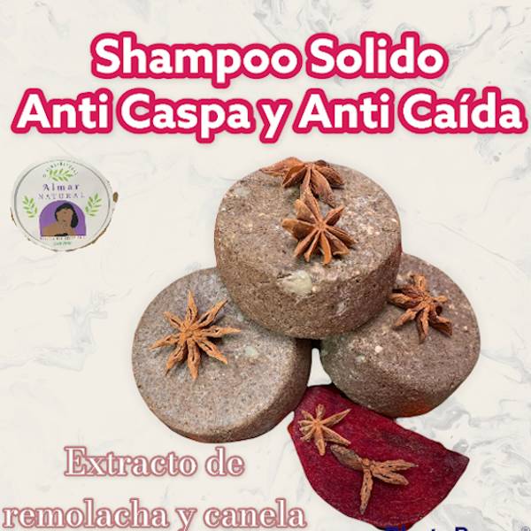 shampoo solido remolacha y canela en hojas limpieza